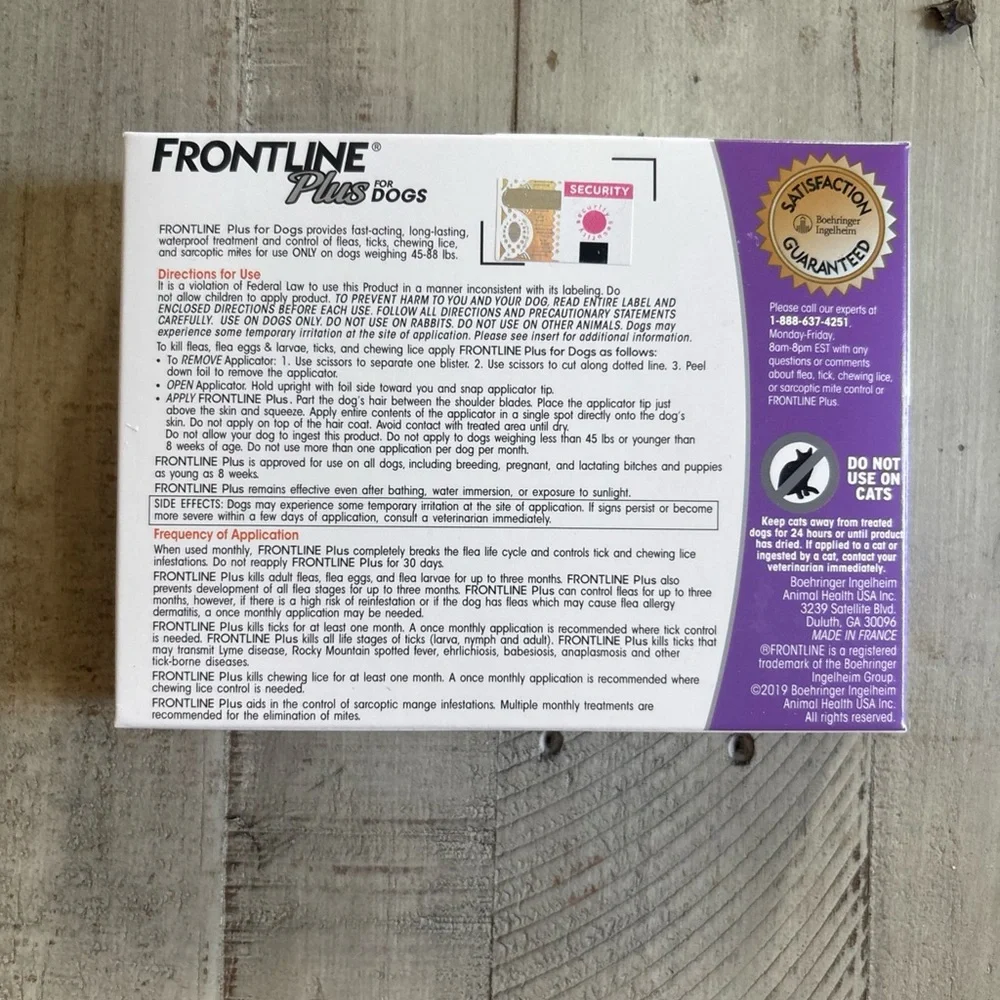 Frontline Plus for Dogs Flea & Tick Treatment (Purple)